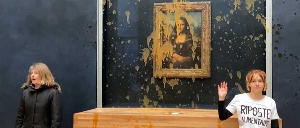 Activistas ambientales arrojan sopa a la Mona Lisa