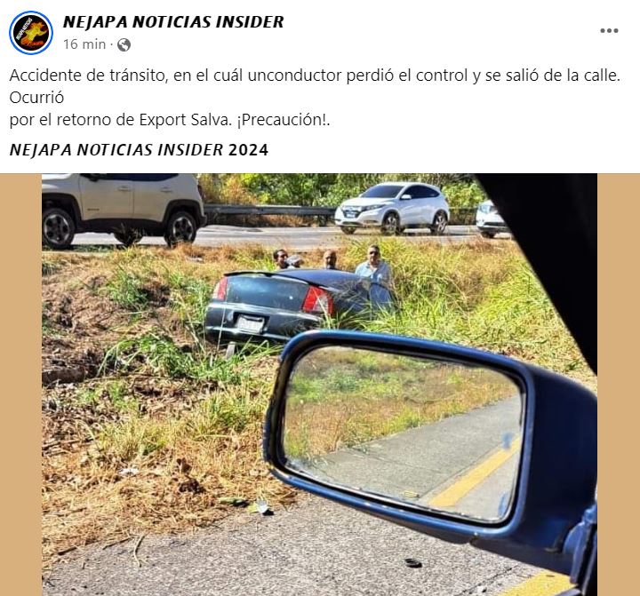 Conductor pierde el control y se accidenta en carretera a Santa Ana ...