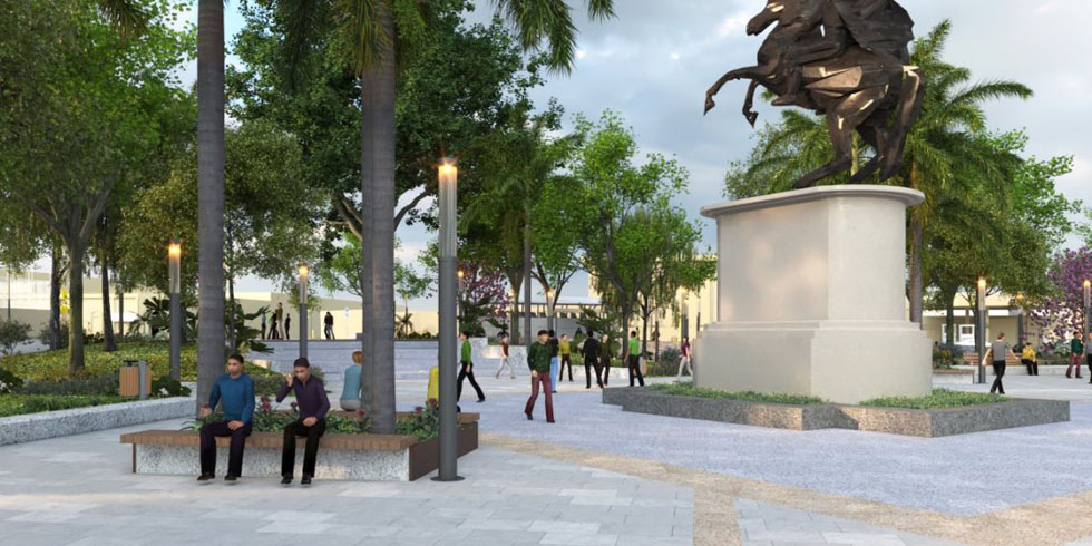 Alcaldía de San Salvador avanza en la construcción de la nueva plaza Bolívar