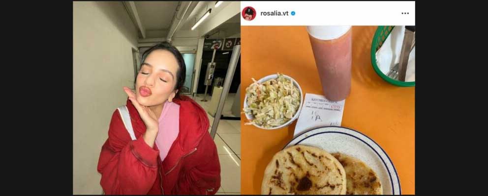Rosalía se derrite ante las pupusas en Estados Unidos
