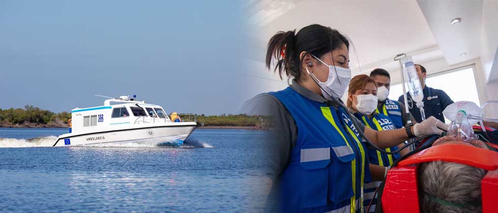 Salud realiza simulacro de traslado marítimo ante una emergencia