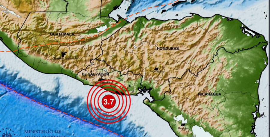 Fuerte sismo sacude parte de El Salvador, la tarde de este jueves