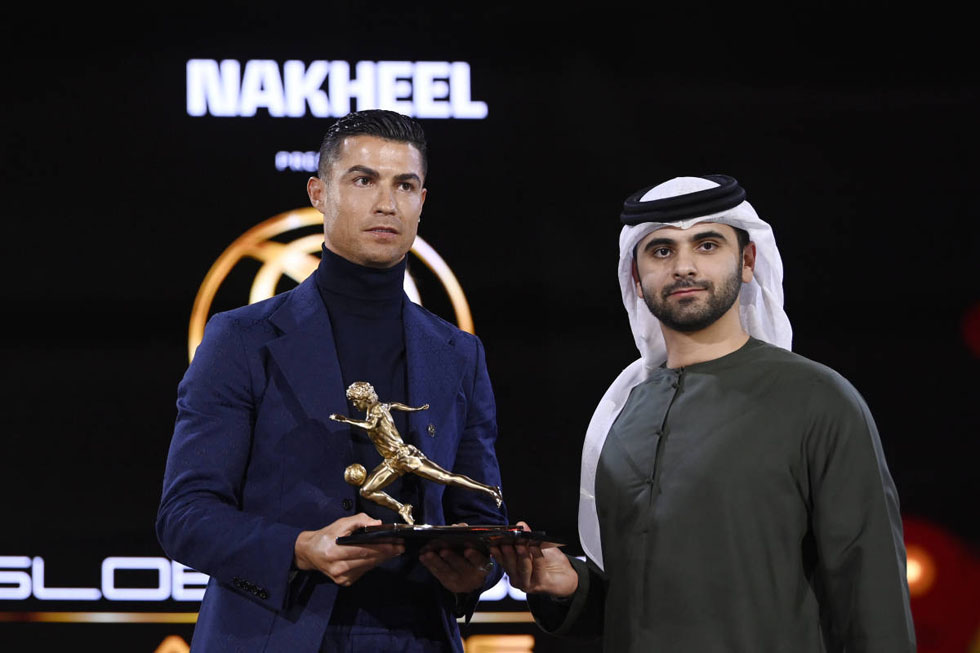 Cristiano Ronaldo recibe el premio Diego Maradona al máximo goleador del mundo en 2023