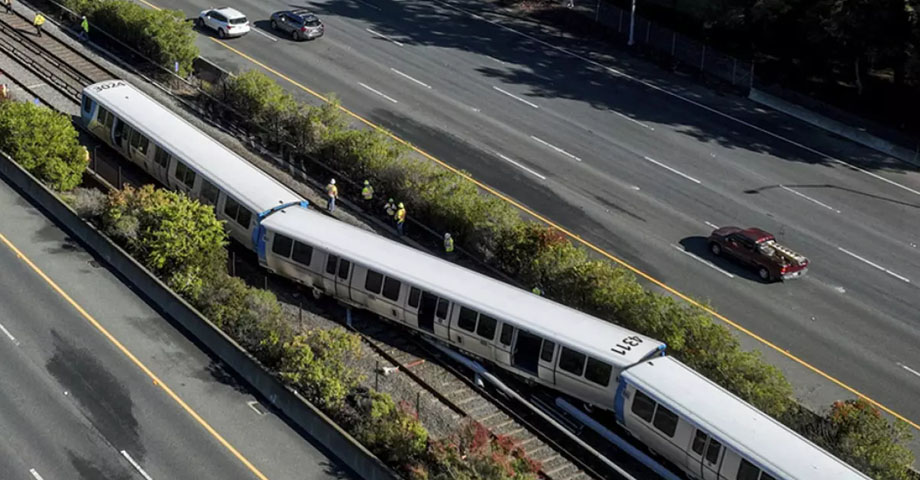 Reportan varios heridos tras descarrilamiento de un tren en San Francisco