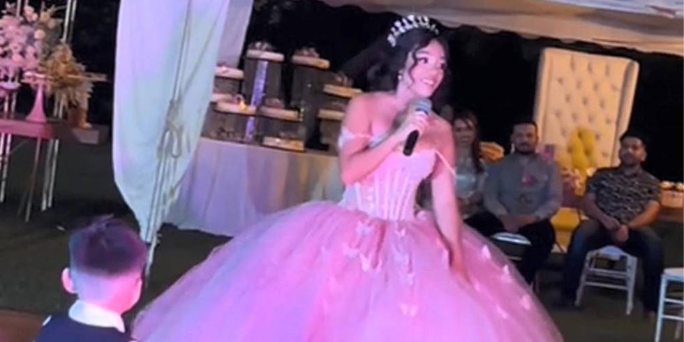 En su fiesta de 15 años, menor agradece a su padrastro y reprocha a su padre