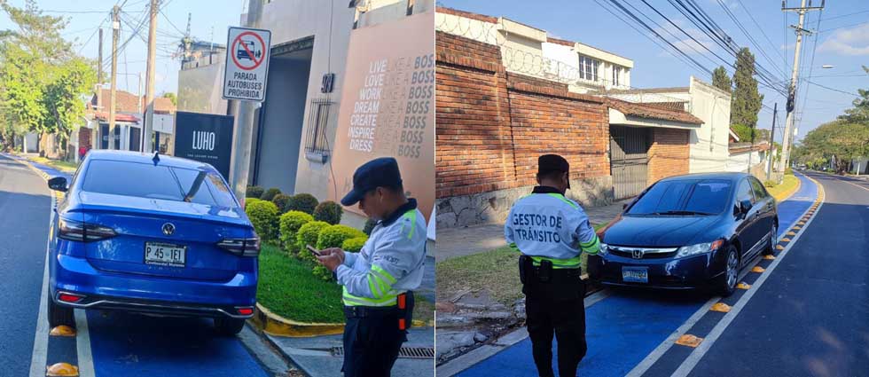 Sancionan a conductores por estacionarse en la ciclovía