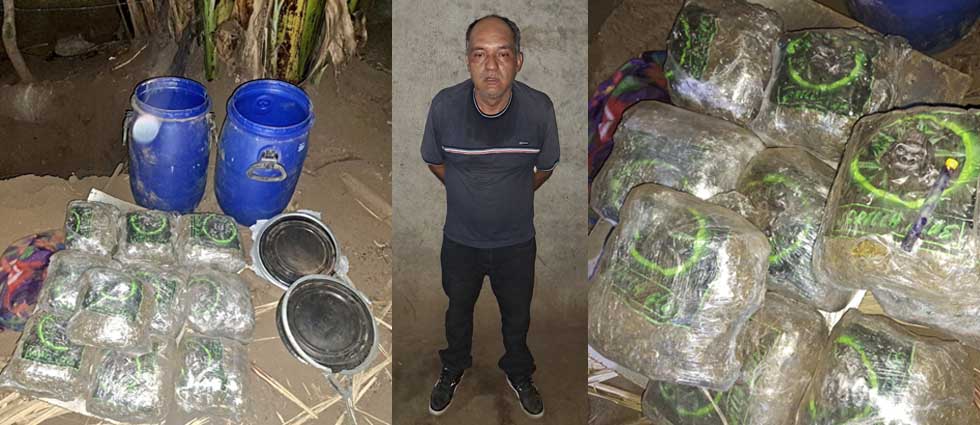 Capturan a sujeto que tenía barriles con droga enterrados en San Miguel