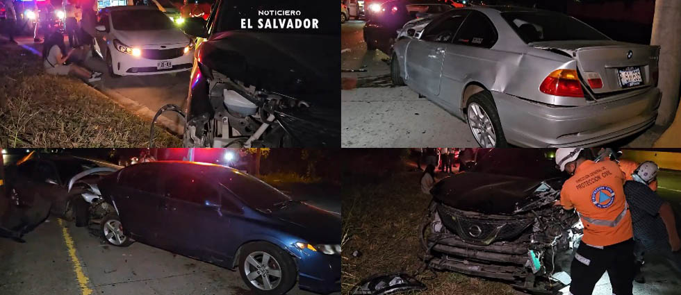 Varios lesionados tras múltiple accidente en el bulevar Monseñor Romero