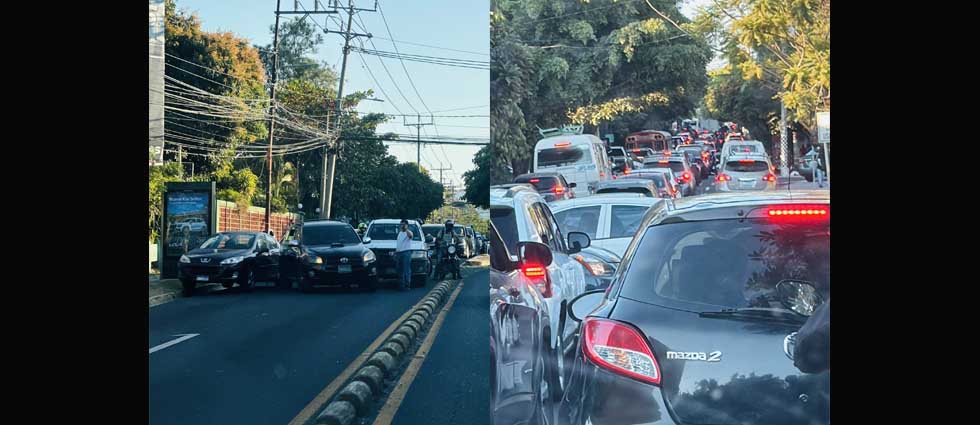 Reportan fuerte carga vehicular tras triple accidente en la 75 avenida Norte