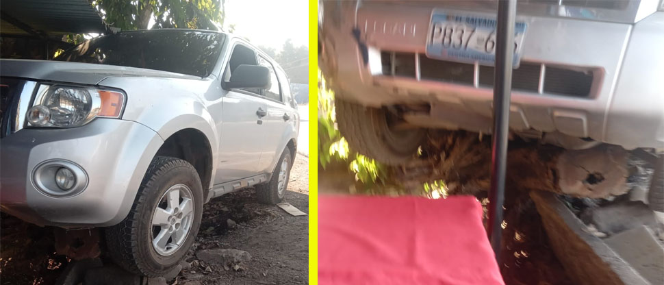 Camioneta se estrella contra pupusería en Santa Ana y casi se mete hasta la cocina