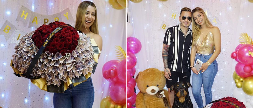 Hondureña presume el ramo con más de $4,000 que le regaló su novio “El Ricky”