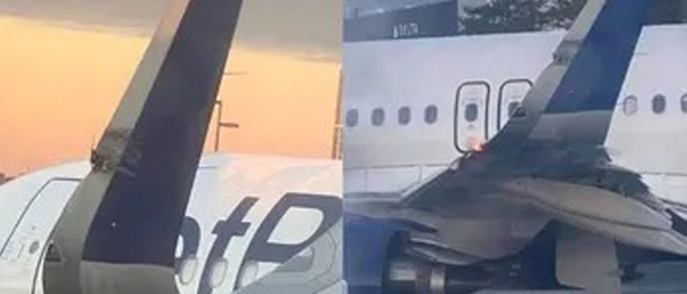 Dos aviones chocan en el Aeropuerto Internacional Logan de Boston, EE.UU.