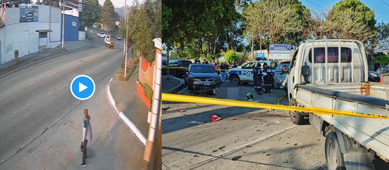 VIDEO: Cámara capta el momento exacto del fatal accidente sobre calle al Volcán, Mejicanos