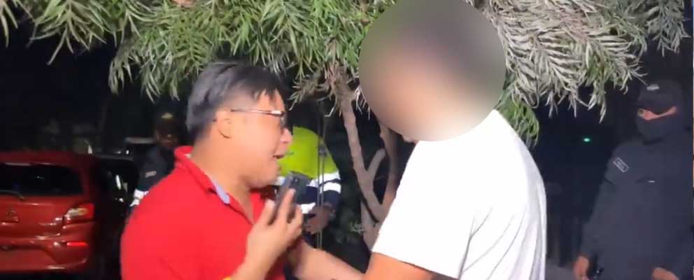 Acompañante de conductor ebrio protagoniza caso de intolerancia en control antidoping