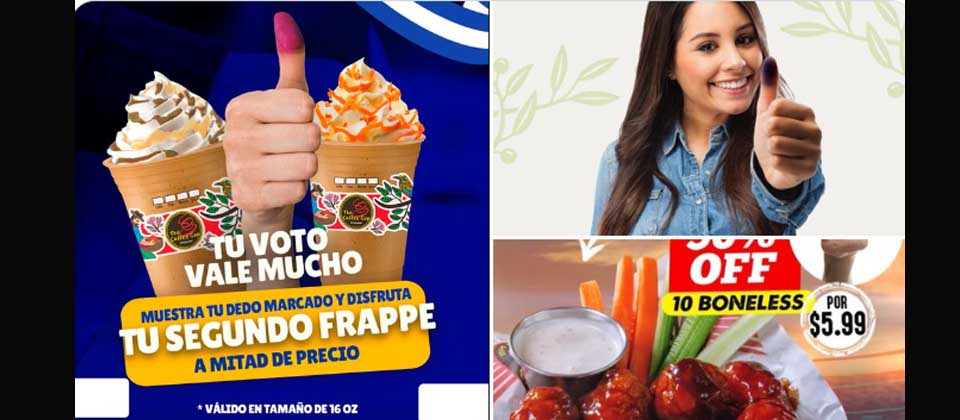 Negocios de comida lanzan dinámicas para este domingo después de votar
