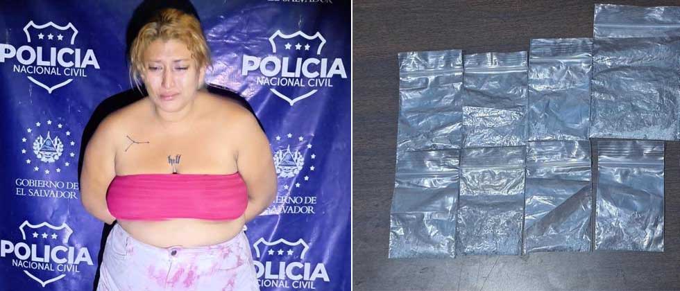 Pandillera llora tras ser detenida por vender droga en Sonsonate