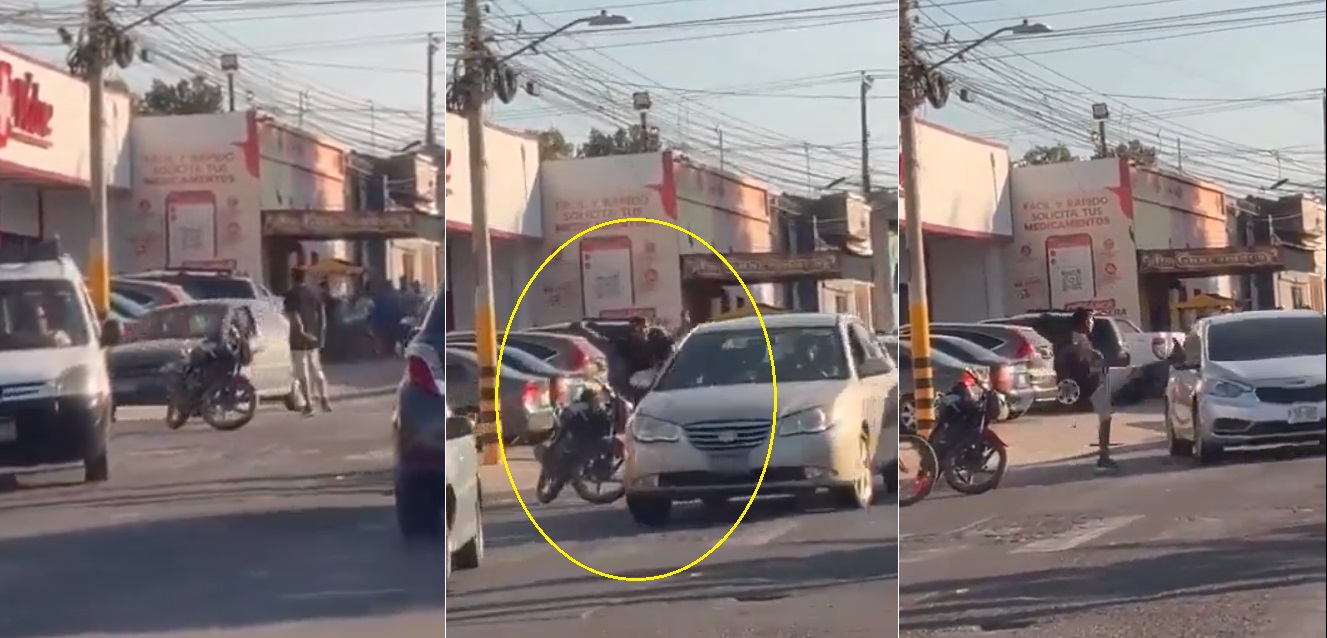Captan a sujeto mientras agrede a conductores que pasan por la vía pública en Santa Ana