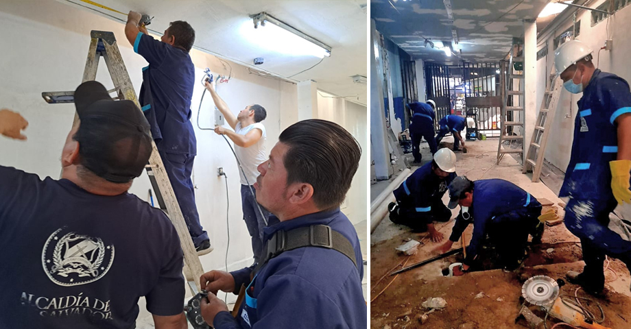 Así avanza remodelación en el sector de mariscos del mercado Central, San Salvador