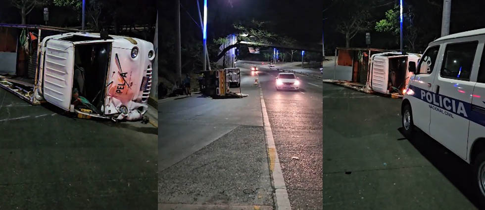 Cuatro lesionados por accidente provocado por la excesiva velocidad en la autopista Comalapa