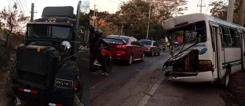 Varios lesionados tras accidente sobre la autopista Comalapa