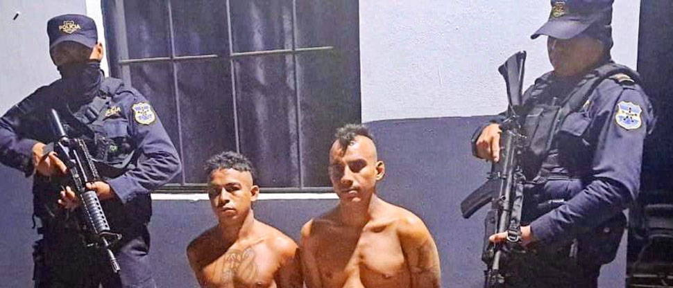 PNC captura a 2 peligrosos terroristas de la 18 que operaban en Jiquilisco, Usulután
