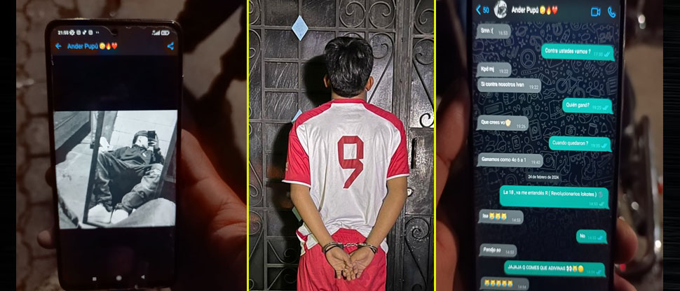 Capturan a menor tras encontrarle en su celular conversaciones que evidencian su pertenencia a la 18
