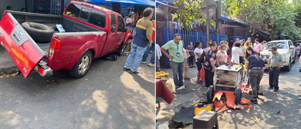 Varias personas lesioandas tras ser arrolladas por un pick-up en barrio Santa Anita