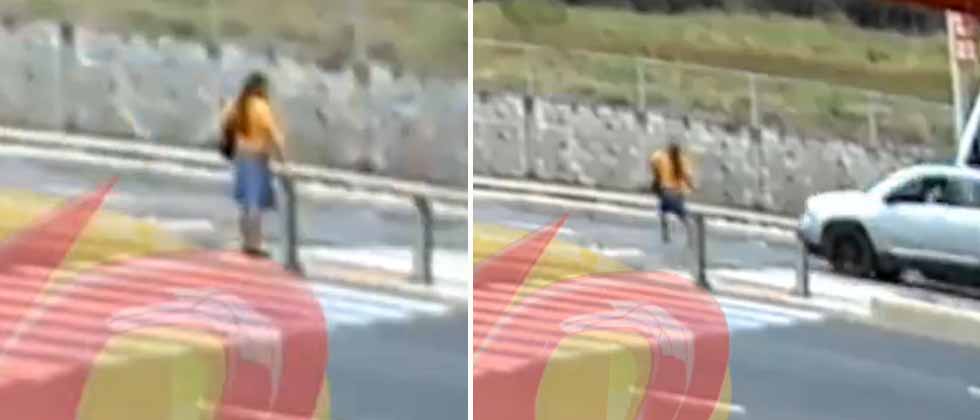 Cámara capta el momento en que una mujer es atropellada en paso de cebra en San Miguel