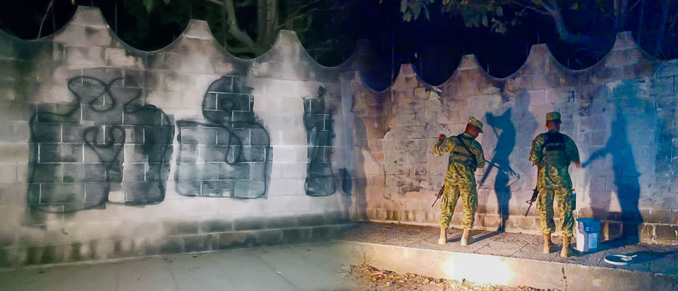 Militares eliminan vestigios de pandillas que aún quedan en un cantón de Olocuilta