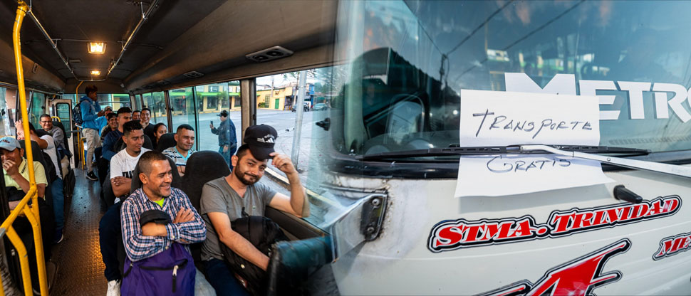 La población hace uso del transporte público gratuito