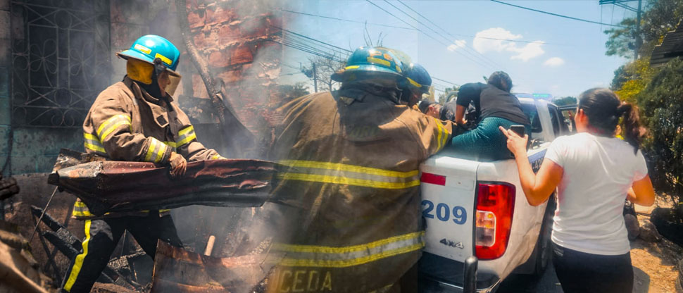 Bomberos rescatan a menor de 12 años dentro de una vivienda incendiada en Ilopango