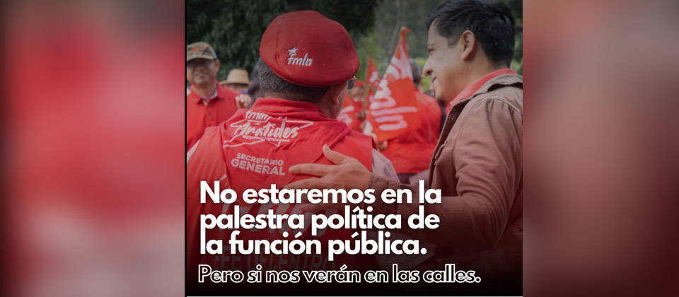 Jaime Guevara: «No estamos en la palestra política, pero si nos verán en las calles»