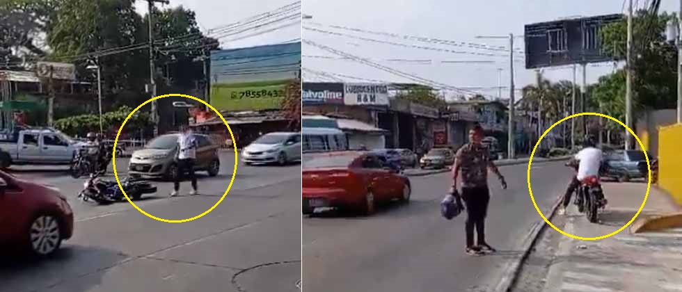 Motociclista provoca choque y se da a la fuga sin importar los lesionados