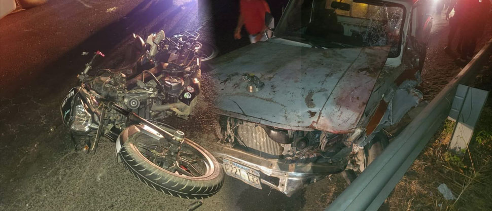 Fuerte accidente deja dos lesionados en carretera Troncal del Norte