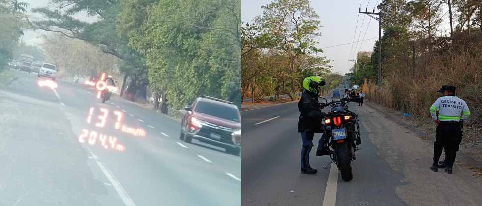 Sancionan a motociclista por circular a 137 kilómetros por hora