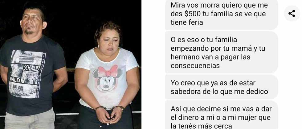 «Tu familia se ve que tiene feria»: Capturan a pareja que exigía dinero a sus víctimas a través de mensajes