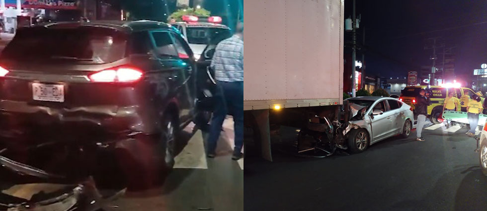 Ebrio provoca triple accidente vial en el bulevar de Los Héroes
