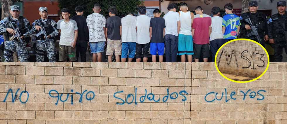 Capturan a 02 adultos y 16 menores que trataban de establecer una clica de la MS en Usulután