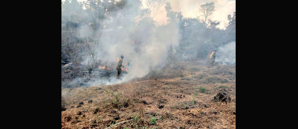Militares trabajan por sofocar extenso incendio en Usulután