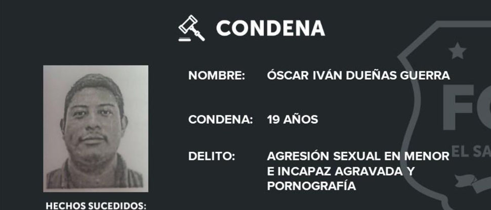Hombre pagará 19 años de cárcel por agredir sexualmente a niña de 4 años