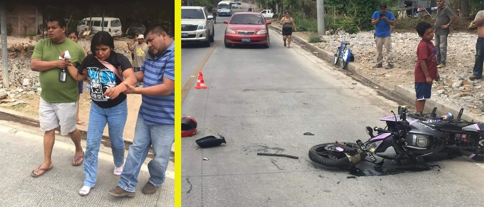 Motociclista se estrella contra carro particular tras perder el control de su moto
