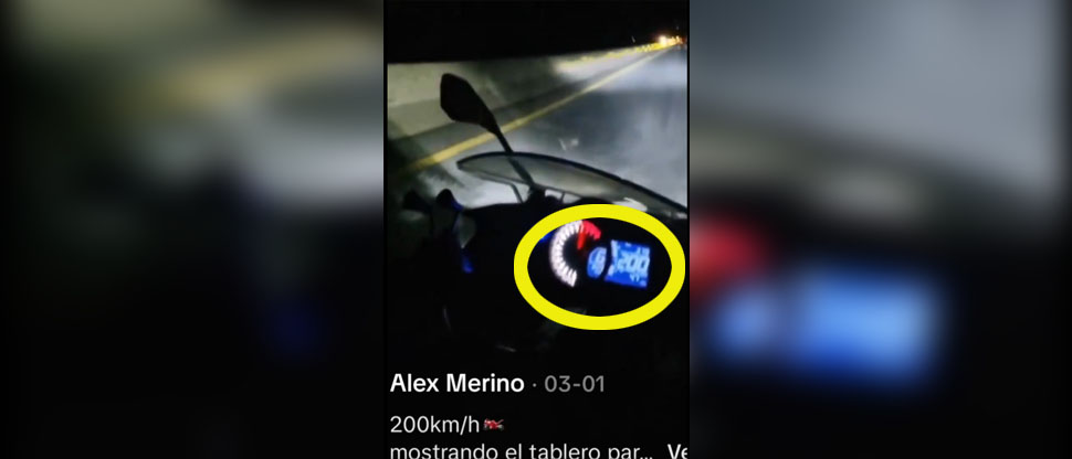 Denuncian a motocicleta que presumía en redes sociales que quebranta los límites de velocidad