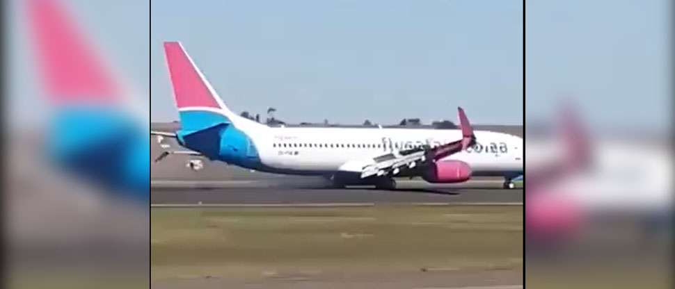 MOMENTO ATERRADOR: Boeing pierde un tren de aterrizaje durante despegue en Sudáfrica