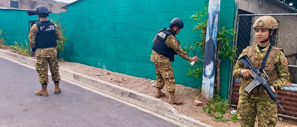 Militares eliminan grafitis alusivos a estructuras delincuenciales