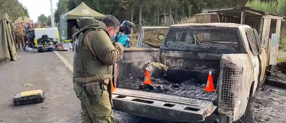 Tres carabineros de Chile caen abatidos en emboscada y calcinan sus cuerpos