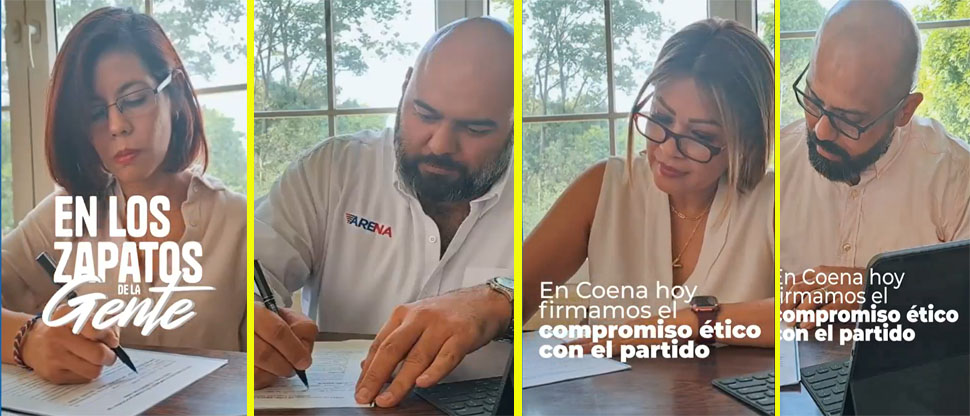 ARENA exigirá a sus funcionarios públicos que firmen carta comprometiéndose con la ética