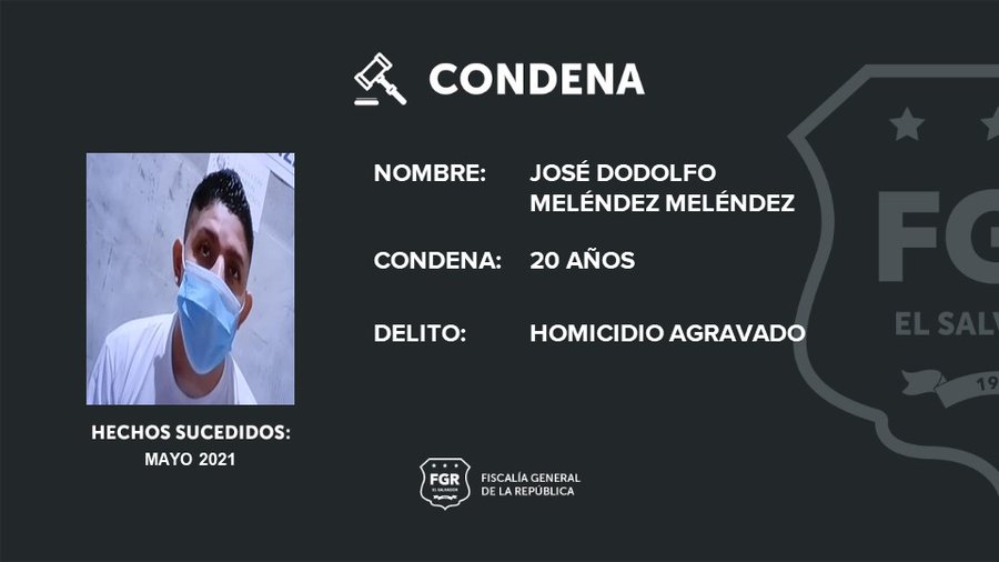 Condenan a 20 años de cárcel a pandillero por asesinato cometido en 2021