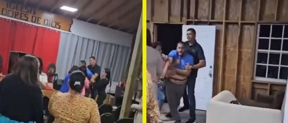 “Hermanos en cristo” protagonizan feroz pelea en pleno culto