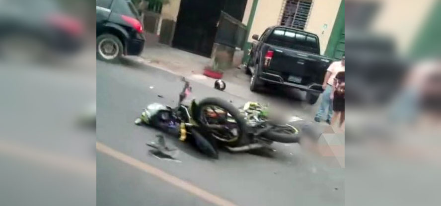 Motociclista termina gravemente en el hospital tras fuerte accidente en Morazán