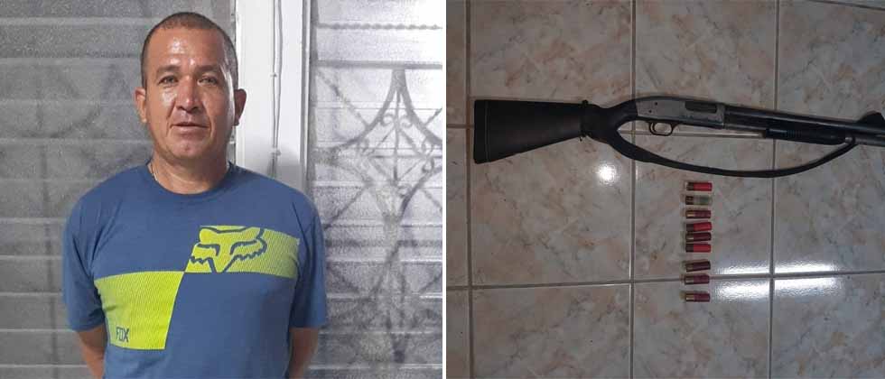 Capturan a sujeto que circulaba con una escopeta en San Vicente